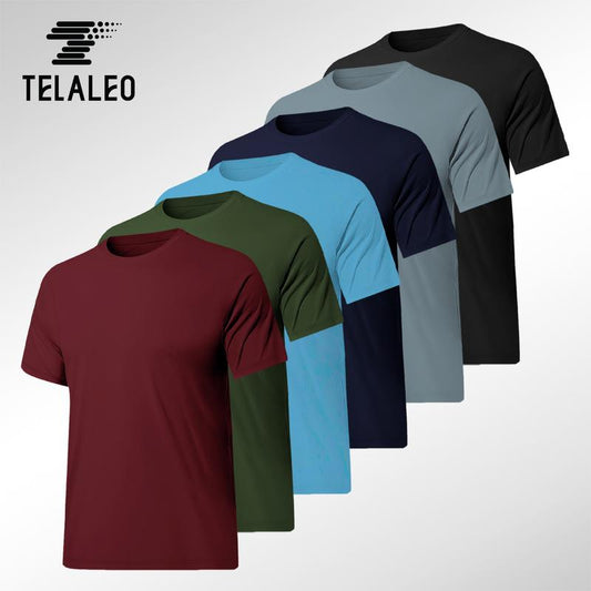 TELALEO 6 Pack Workout Shirts for Men Short Sleeve Athletic Active Tops Quick Dry Crew Neck T Shirt for Running Dealsforyoudays