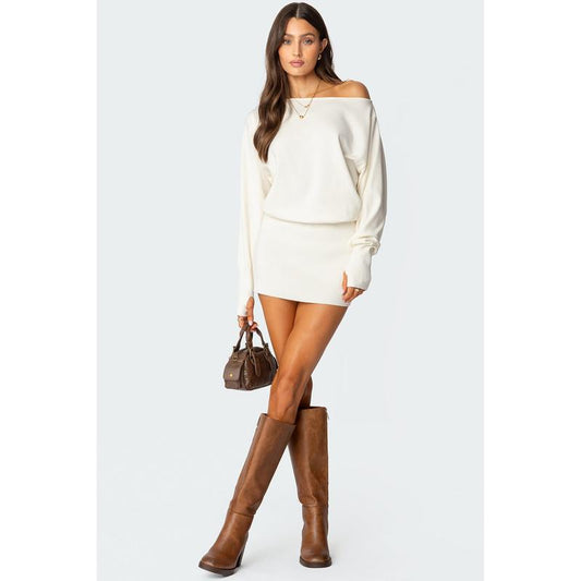 Eve off Shoulder Knit Mini Dress