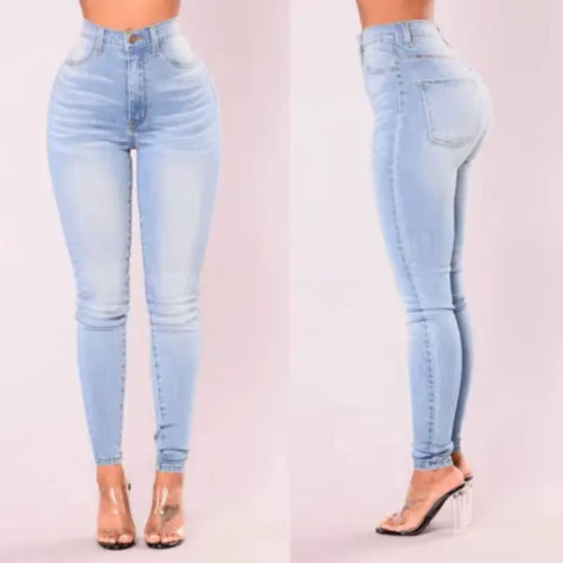 Sexy Jeans Women Denim Skinny Pants High Waist Stretch Lady Jeans Push up Leggings Slim Pockets Button Pencil Jeans Women Pants